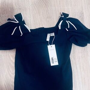 NWT Janie and Jack Navy Blue bow sleeve top! 12-18 months.